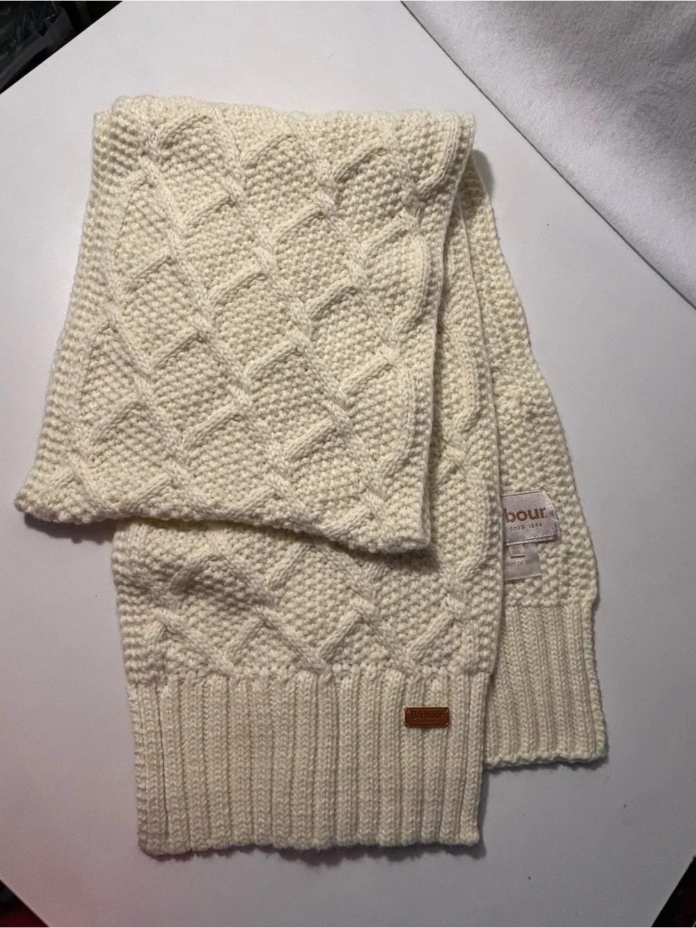 Barbour Cable Knit Scarf